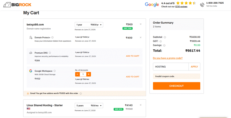 bigrock promotion codes